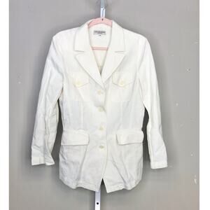 Ivan Grundahl Copenhagen off white linen blend button down blazer